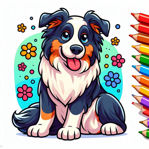 Border Collie Lovely Coloring logo