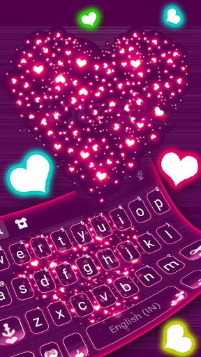 Android application Sparkle Neon Heart Keyboard Ba screenshort