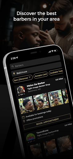Android application theCut: Find Barbers Anywhere screenshort