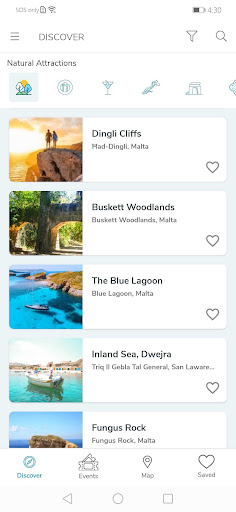 Android application VisitMalta+ screenshort