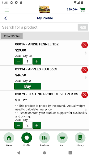 Valley Food Service Checkout Screen 2