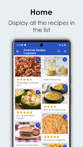 Android application American Recipes Cookbook screenshort