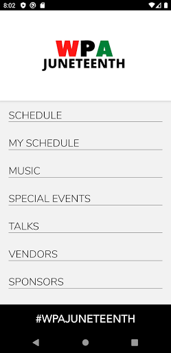 Android application WPA Juneteenth Freedom Days an screenshort