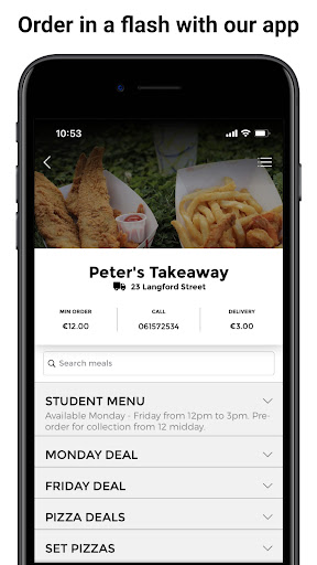 Android application Peter's Takeaway Killorglin screenshort