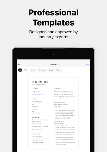 Screenshot of ResumeIT - Quick CV Maker App