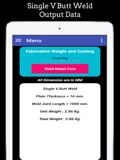 Welding Weight and Cost Calc