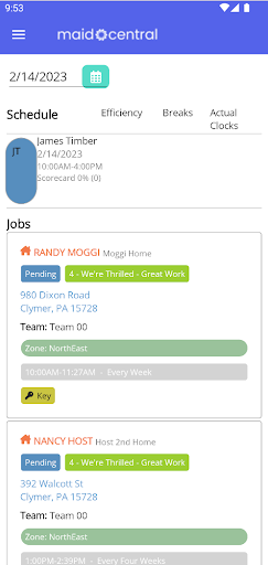 Android application MaidCentral screenshort