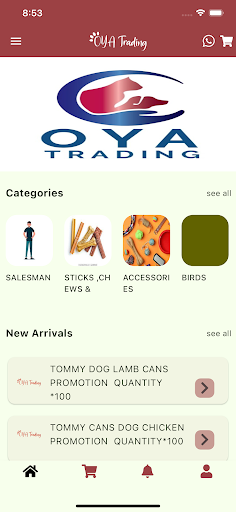 Android application Oya Trading screenshort
