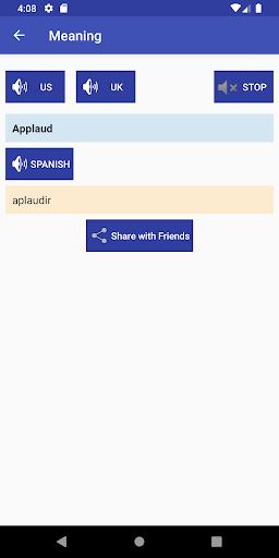 Spanish Dictionary English Screen 2