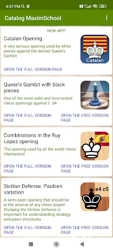 Android application Catalog of chess applications screenshort