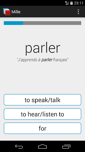 Mille - French Vocabulary Screen 2