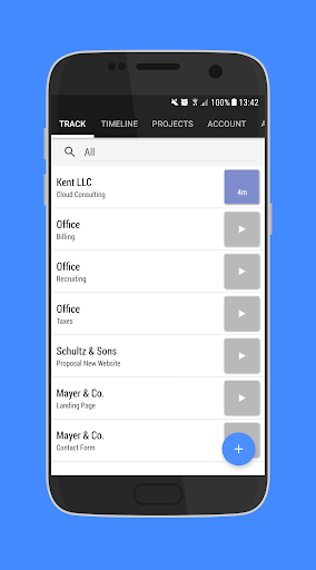 Android application Time and Bill - Time Tracking screenshort