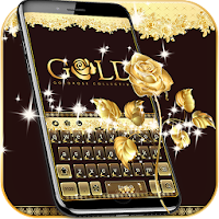 Gold Keyboard theme Gold Rose