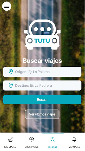 Android application TuTuApp - Compartir viaje screenshort