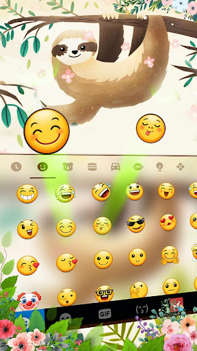 Smiling Sloth Keyboard Theme Screen 2