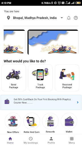 Praptizz Delivery Application Screen 3