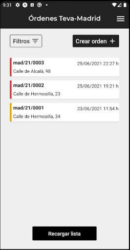 Teva Ordenes Screen 2