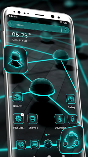 Android application Neon Laser Sphere Theme screenshort