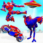 Cover Image of Download Flying Ostrich Robot Transform Bike Robot Games 41 APK