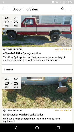 Android application Busy Beever Auctions screenshort