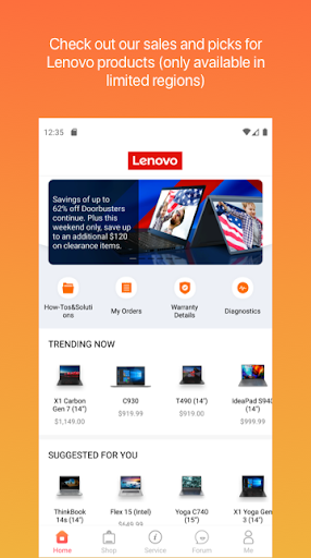 Android application Lenovo screenshort