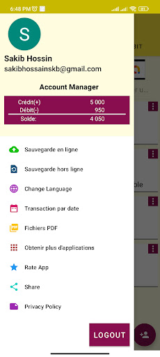 Gestionnaire de Compte Screen 3