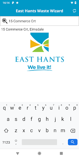 East Hants Waste Wizard Screen 2