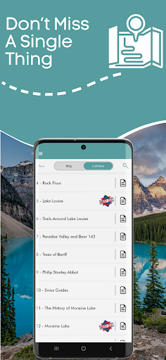Screenshot of Lake Louise Audio Tour Guide
