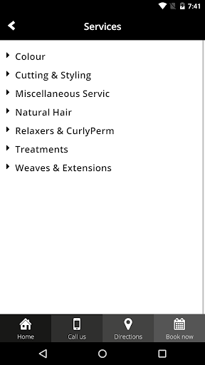 Afrotherapy Salon Screen 2