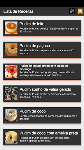 Android application Como fazer bolo pudim screenshort