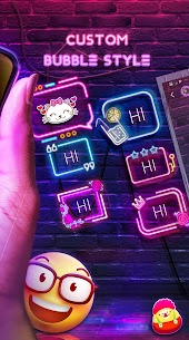 Neon Messenger for SMS – Emojis, original stickers 5