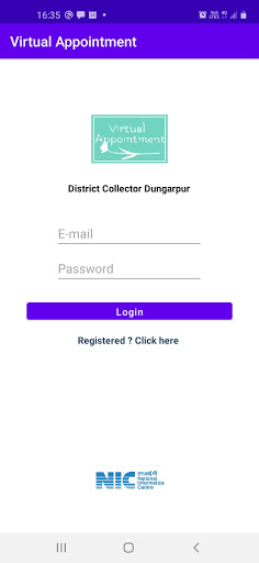 Android application Virtual Appointment screenshort