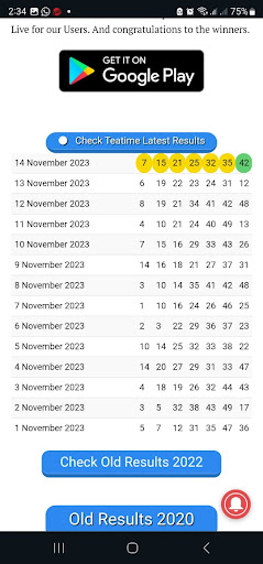 Uk49s Lunchtime Results Screen 2