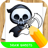 how to draw ghost step by step icon