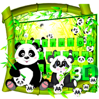 3D Cute Panda Gravity Keyboard Theme 