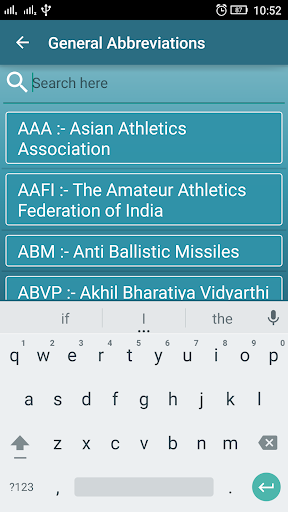 Abbreviations : Full Forms Screen 3