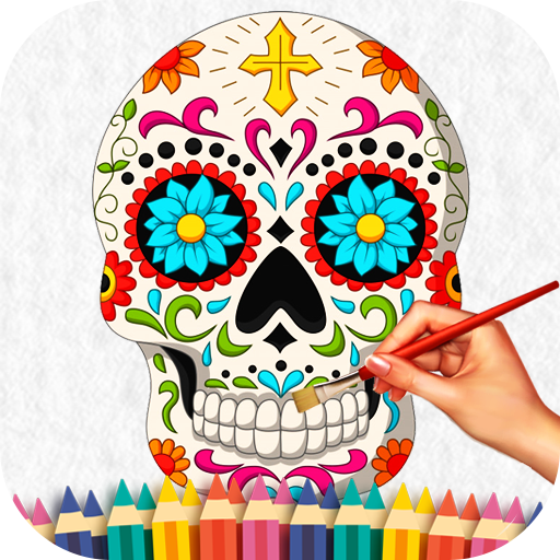 Sugar Skull Coloring Book  Icon
