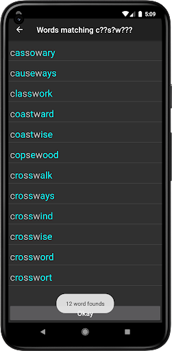 xWordSolver Screen 2