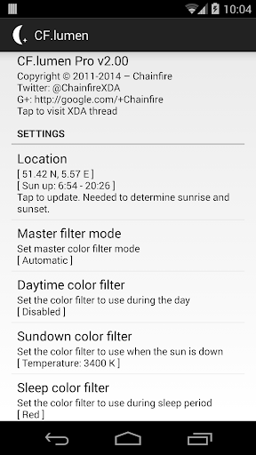 Android application CF.lumen screenshort