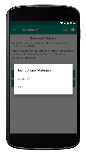 SQL Practice PRO - Learn DBs Screen 3