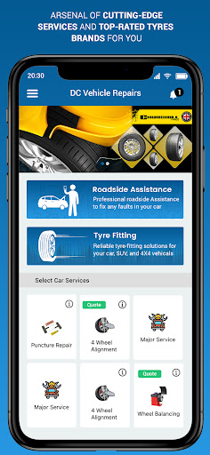 Android application DC Vehicle Repairs screenshort