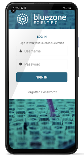 Android application Bluezone Scientific LIMS screenshort