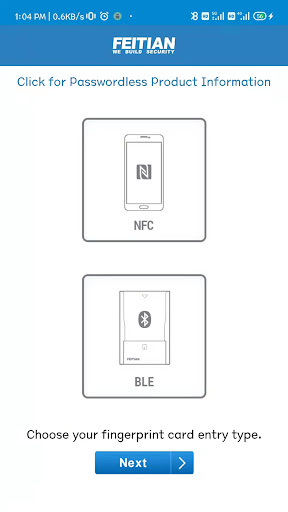 Android application FT-JCOS BioCARD Manager screenshort