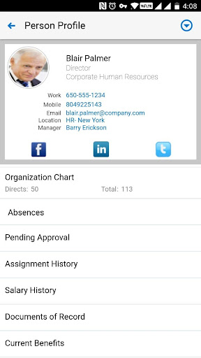 Screenshot of Self-Service HR for EBS
