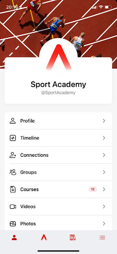 Android application Sport Academy screenshort