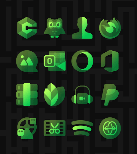 Screenshot of Midori Green - Icon Pack