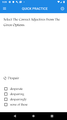 Quick Grammar Practice Screen 2