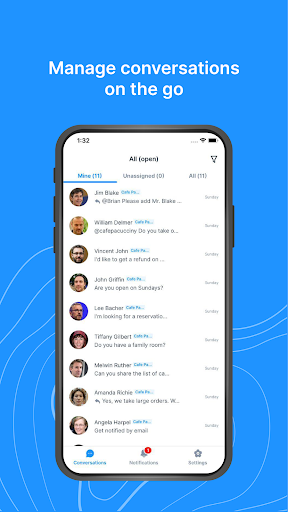 Android application Chatwoot screenshort