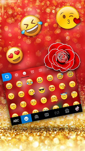 Silver Glitter Red Rose Keyboa Screen 3