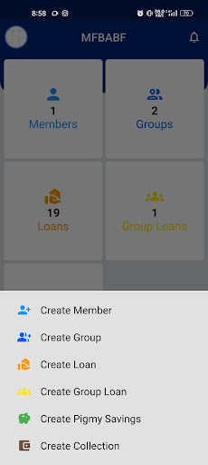Android application Microfin App screenshort